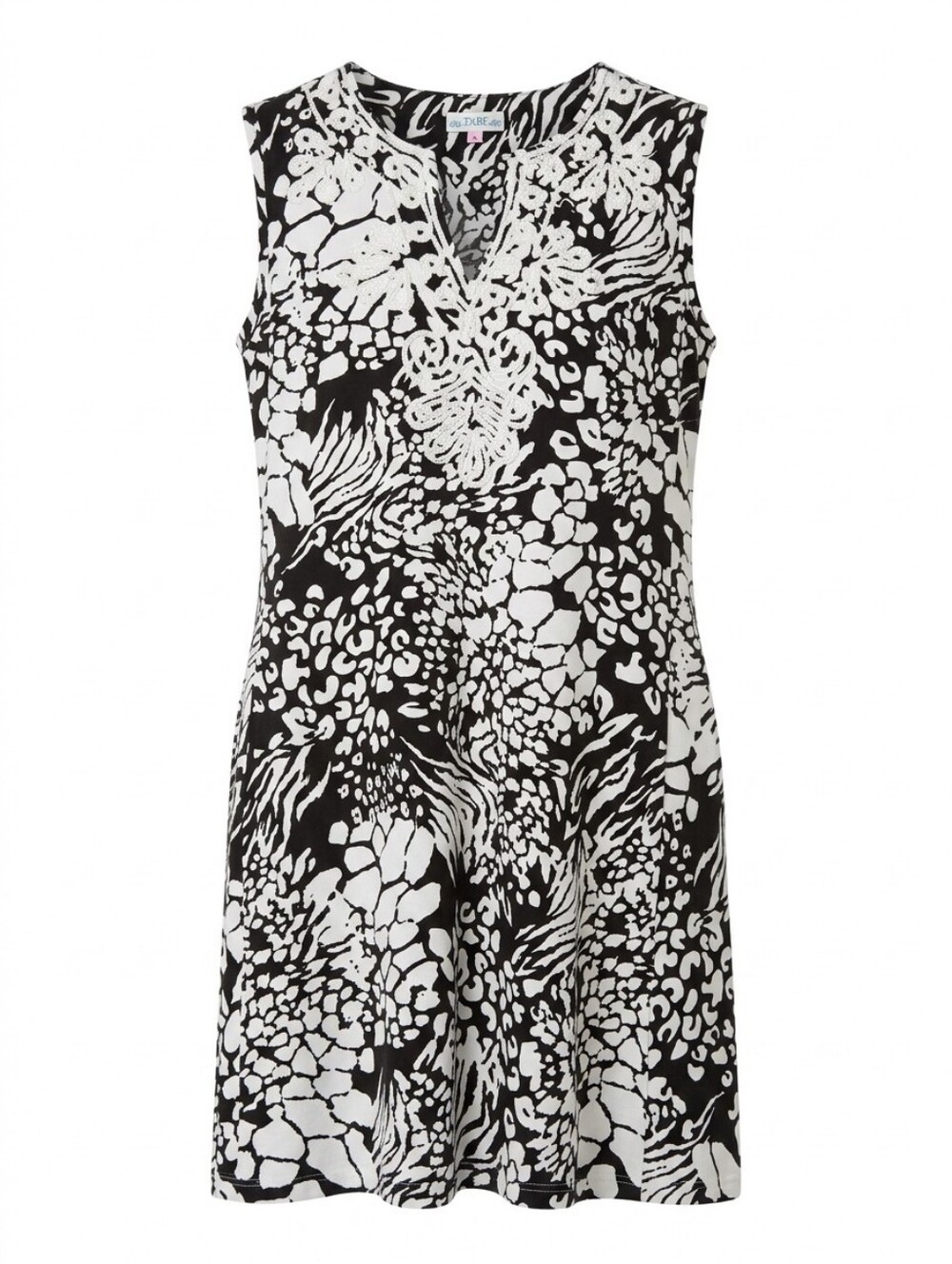Tabi Black & White Printed Sleeveless Dress Sz XL